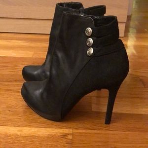 Guess black leather booties